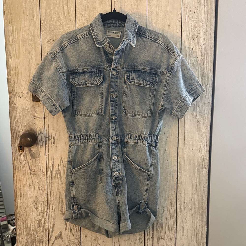 We The Free Light Blue Denim Jacket